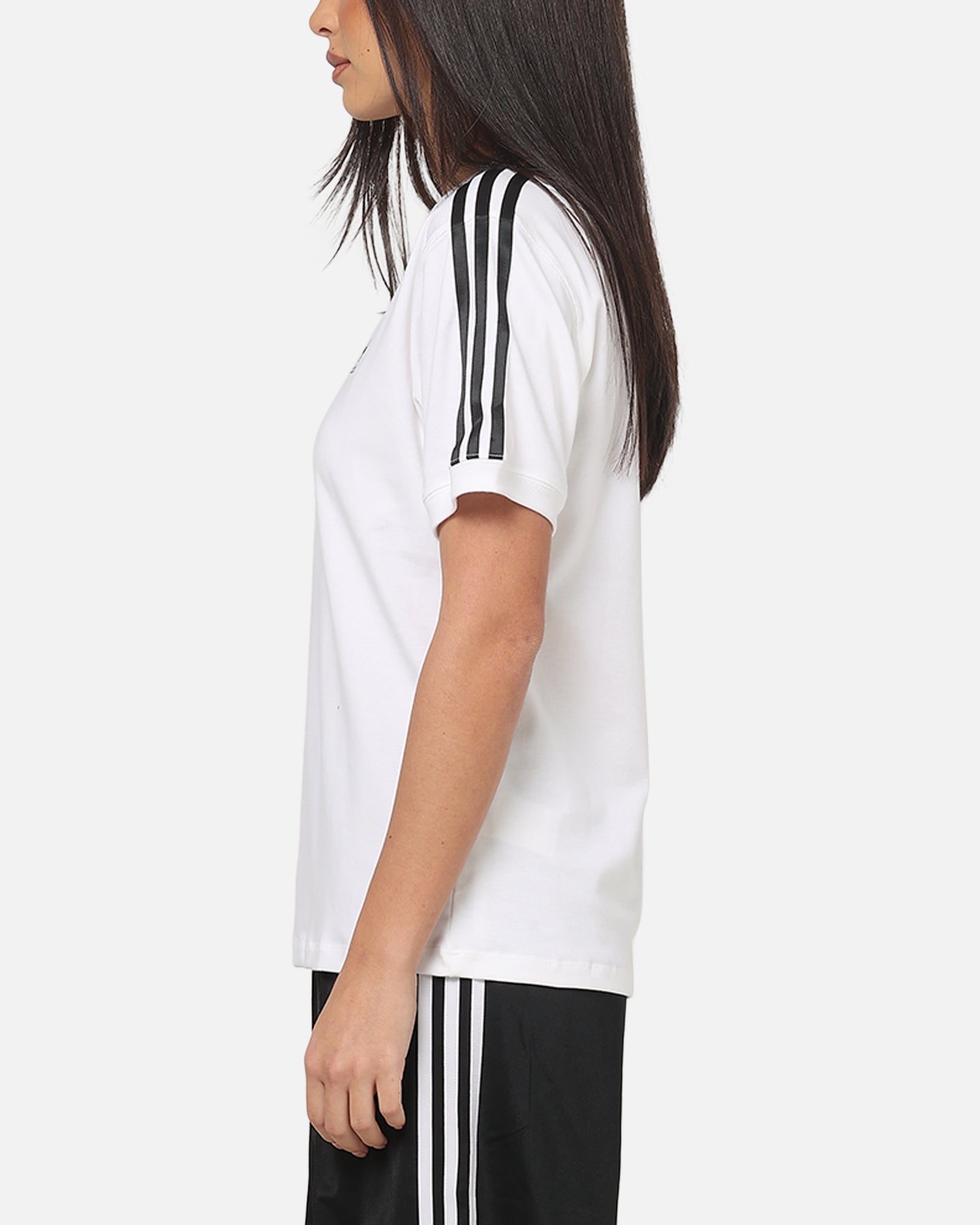 Adidas Women's 3 Stripe T-Shirt White/Black