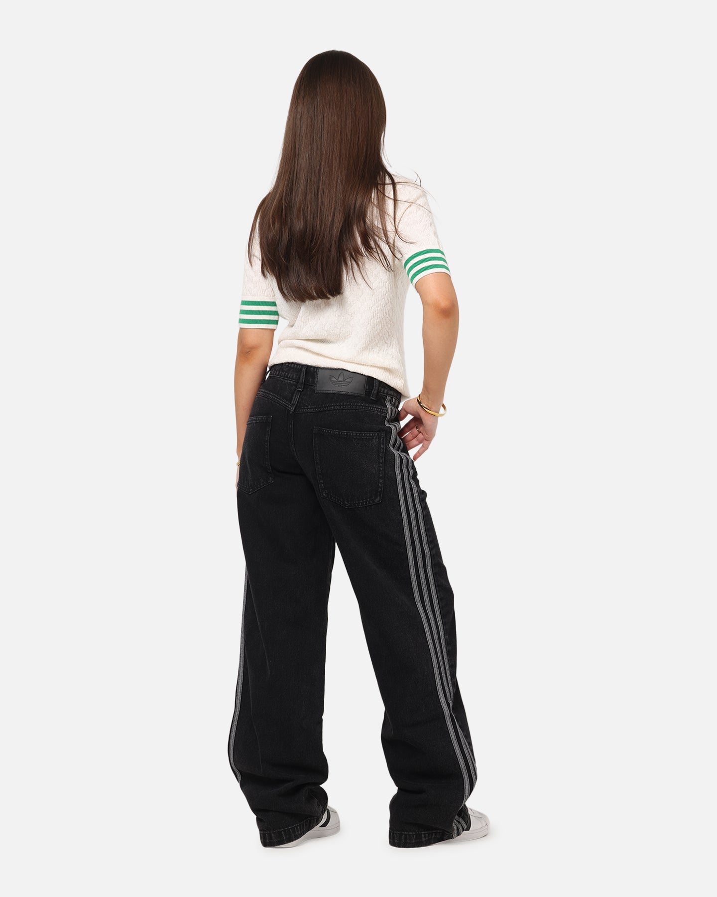 Adidas Women's Denim 3-Stripes Track Pants True Black Denim