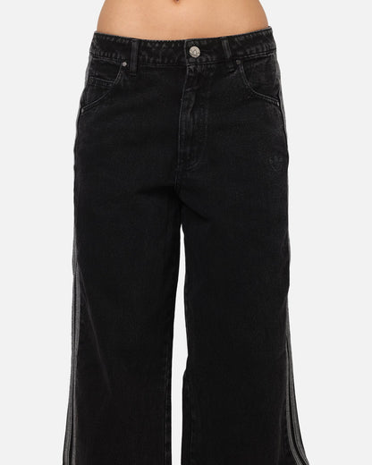 Adidas Women's Denim 3-Stripes Track Pants True Black Denim
