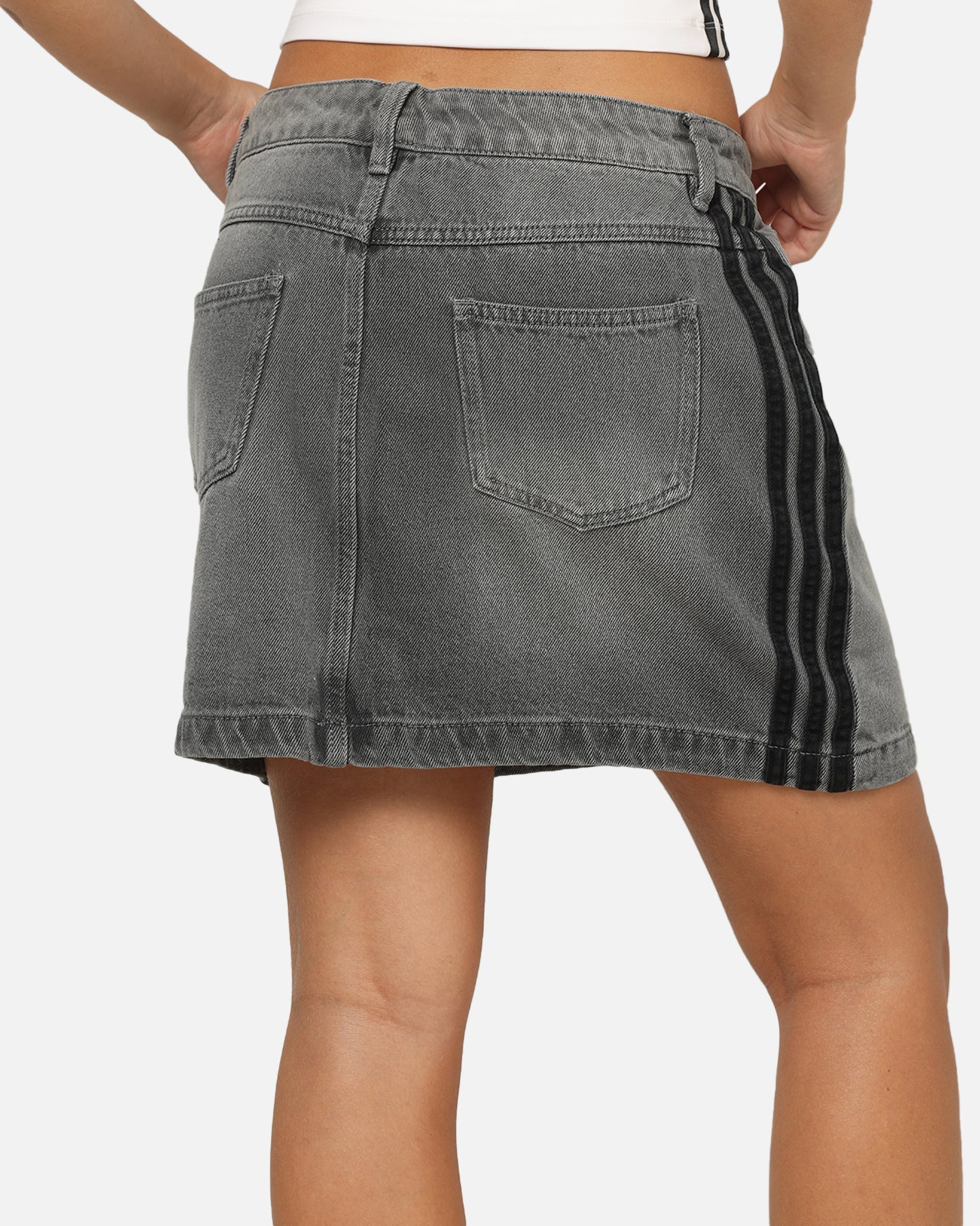 Adidas Women's Denim Mini Skirt Washed Grey