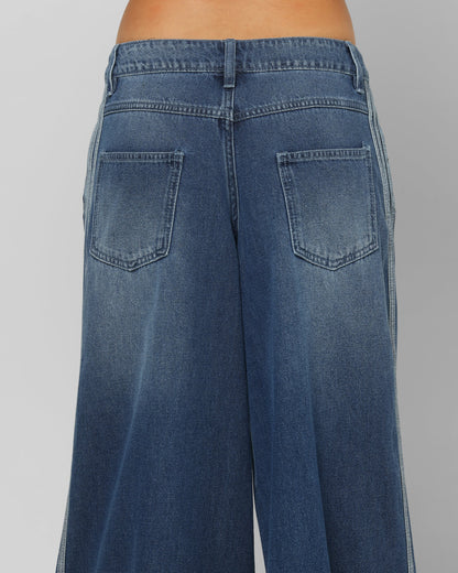 Adidas Women's Denim Wide Pants Indigo Denim