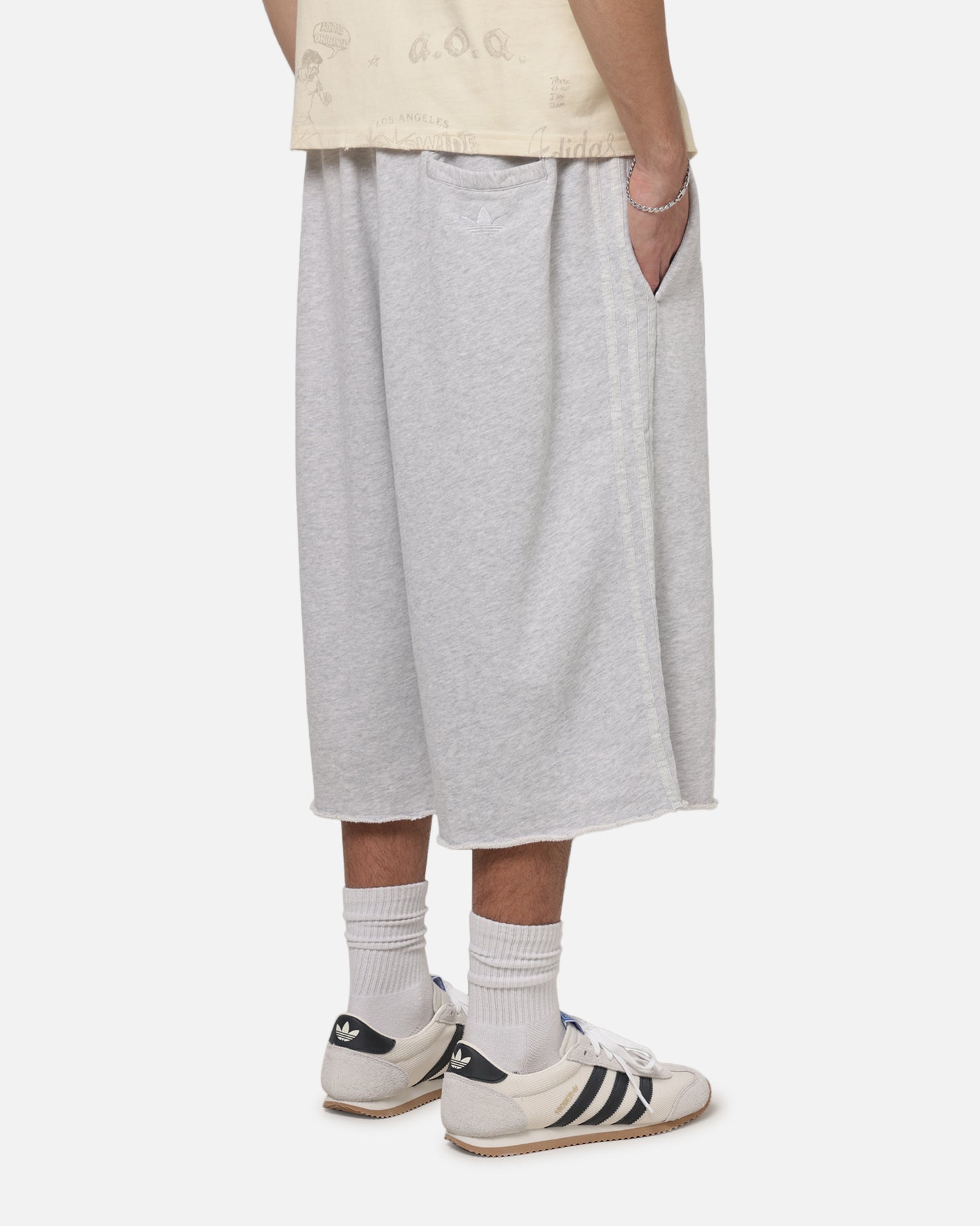 Adidas Originals Long Sweat Shorts Light Grey