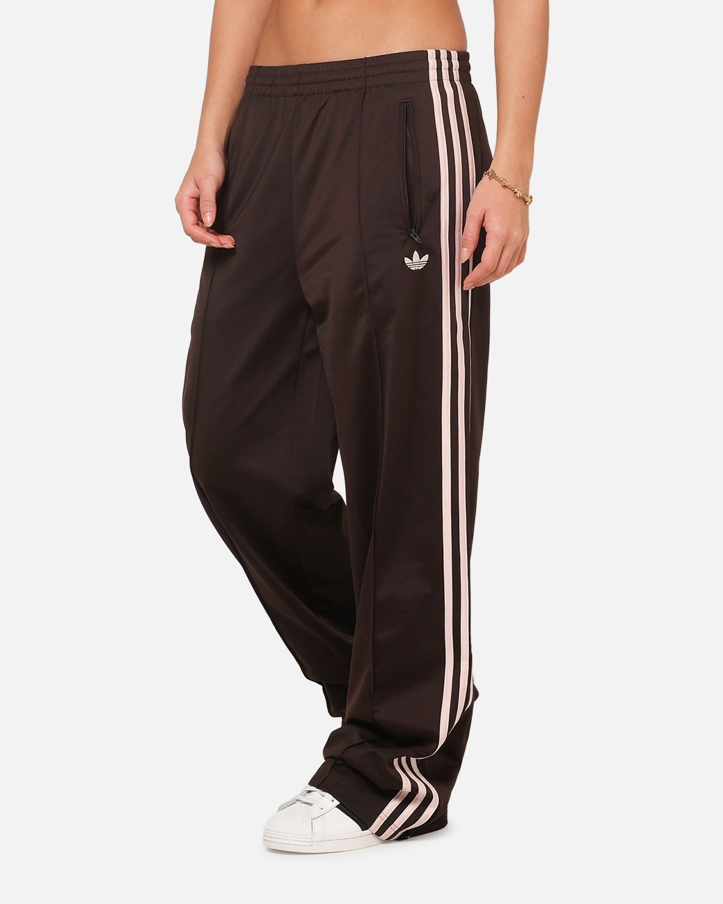 Adidas Women's Firebird Loose Track Pants Brown/Pink