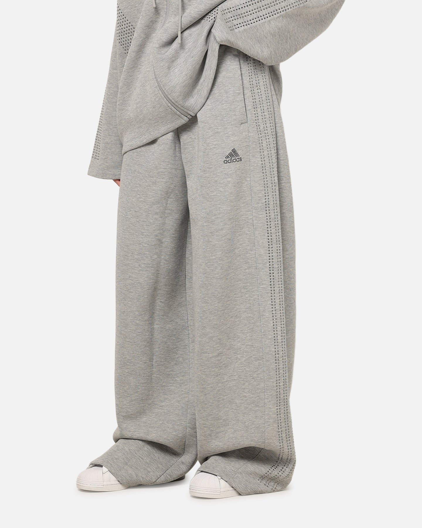 Adidas Women's Teamgeist Rhinestone Track Pants Grey Marle