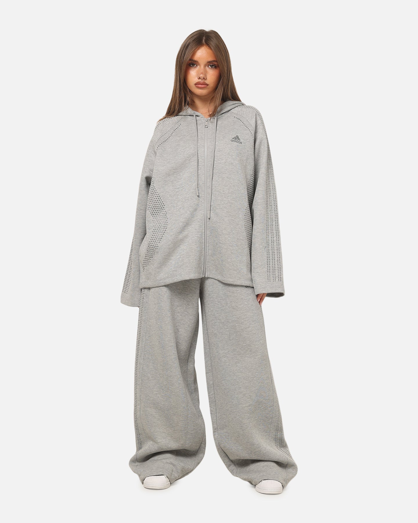 Adidas Women's Teamgeist Rhinestone Track Pants Grey Marle