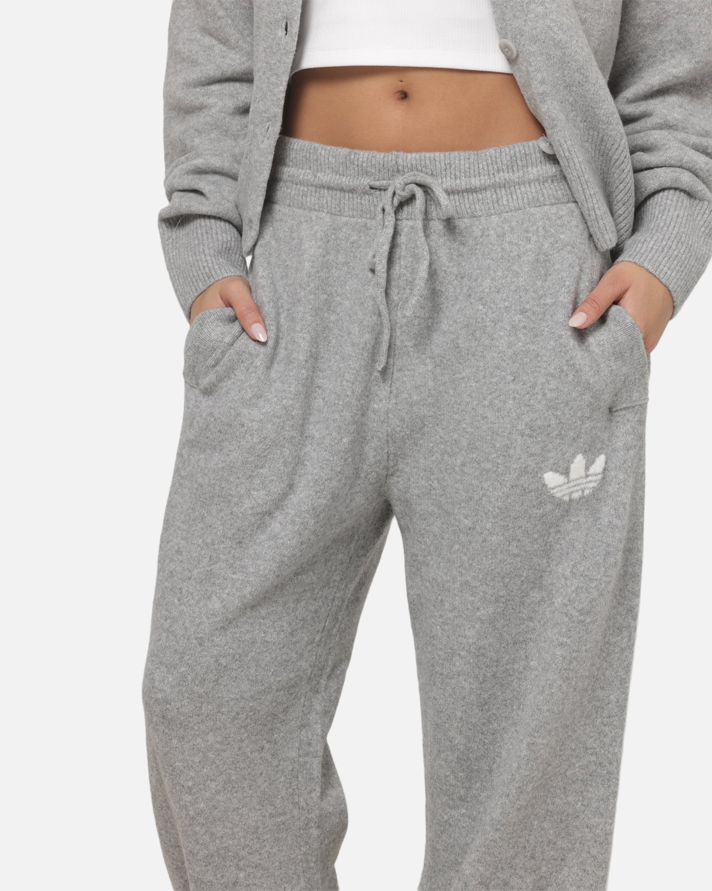 Adidas Women's Essentials Knit Pants Medium Grey Heather