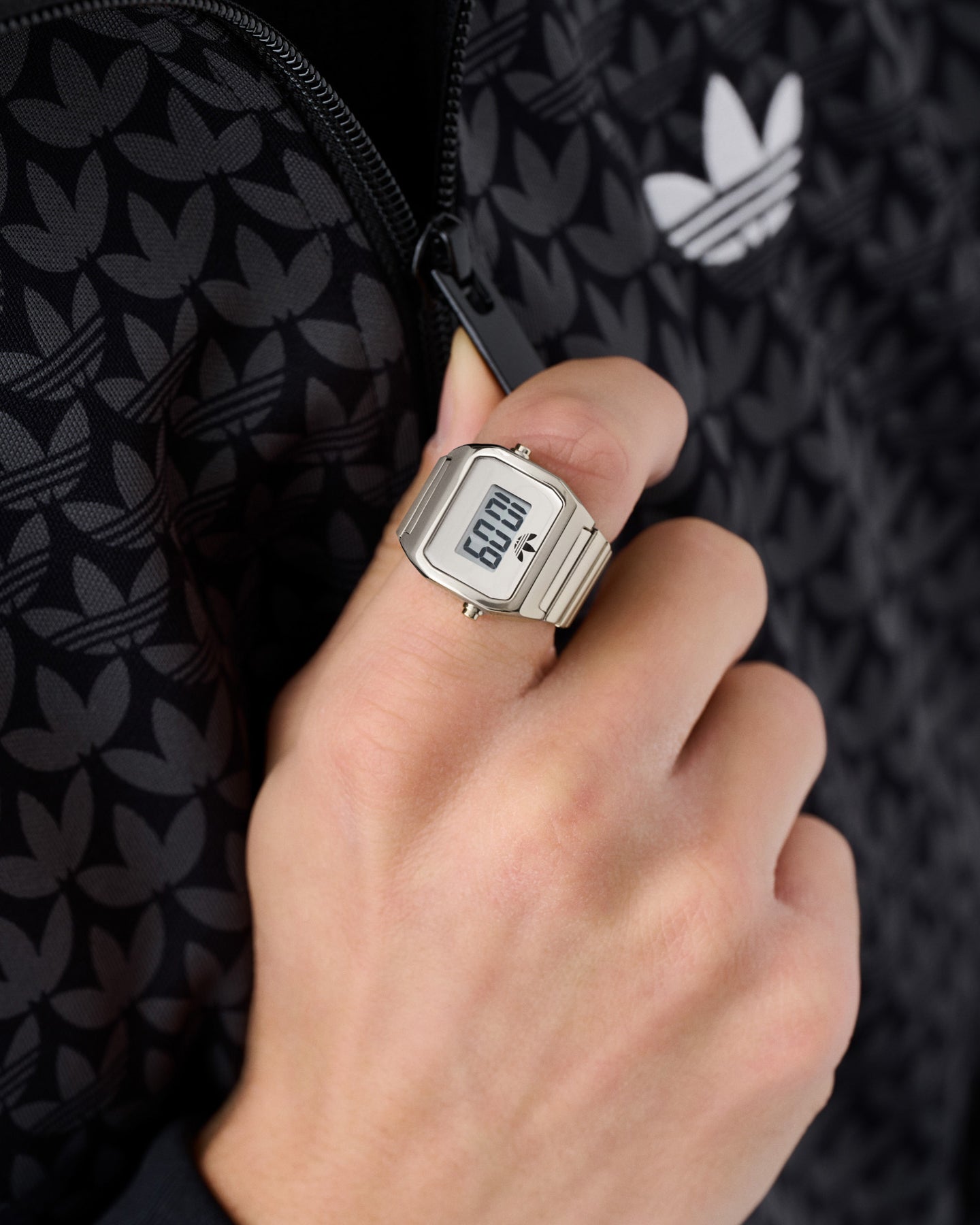 Adidas Digital Two Ring Watch Silver