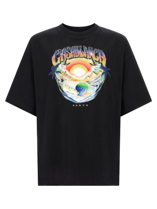 Casablanca Airspray Graphic Print T-Shirt — Black