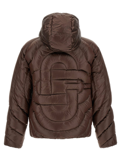 Casablanca Diamond Monogram Quilted Down Jacket — Brown