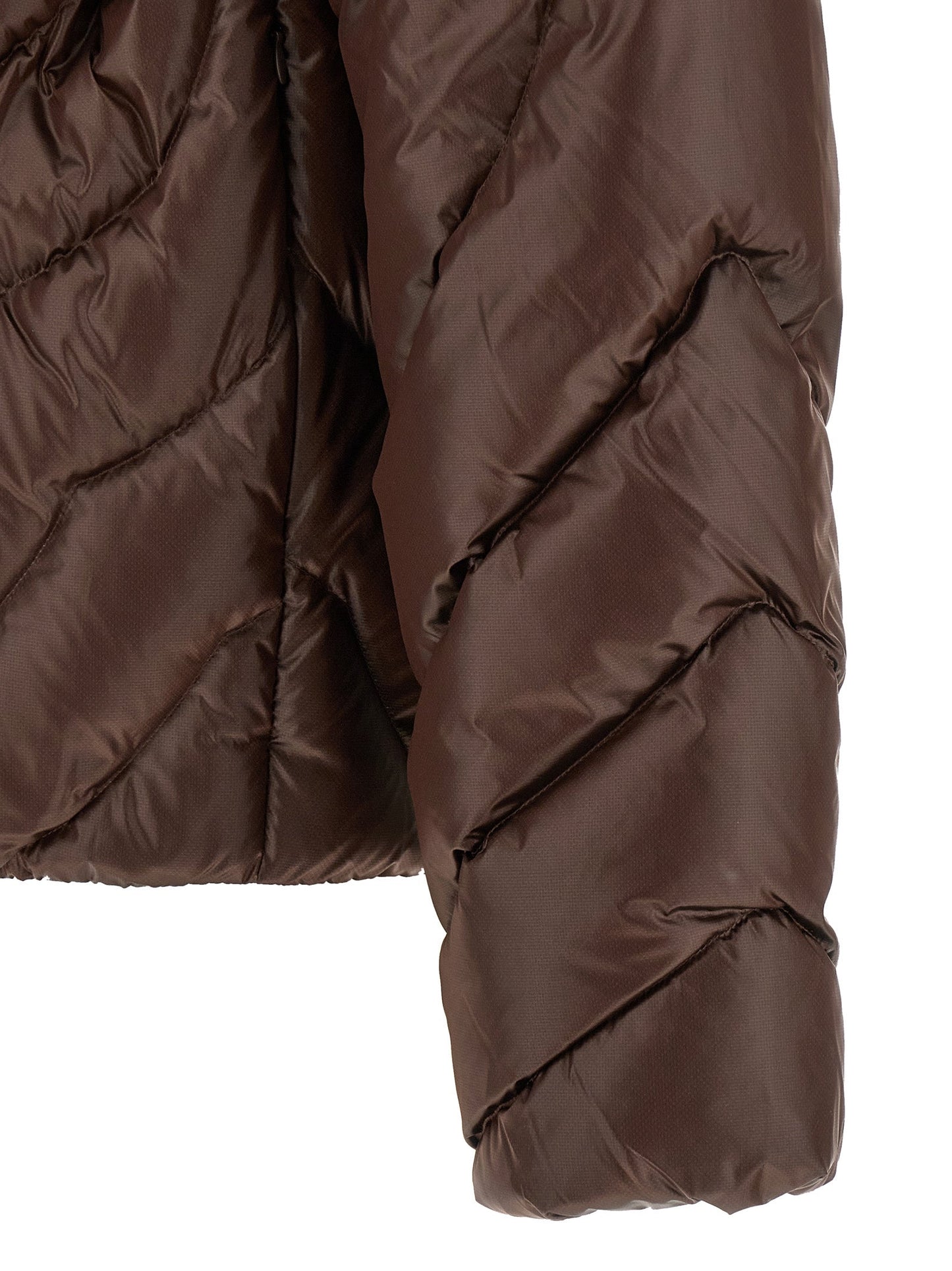 Casablanca Diamond Monogram Quilted Down Jacket — Brown