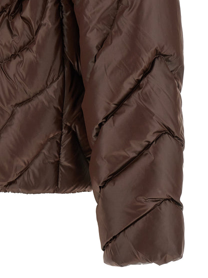 Casablanca Diamond Monogram Quilted Down Jacket — Brown