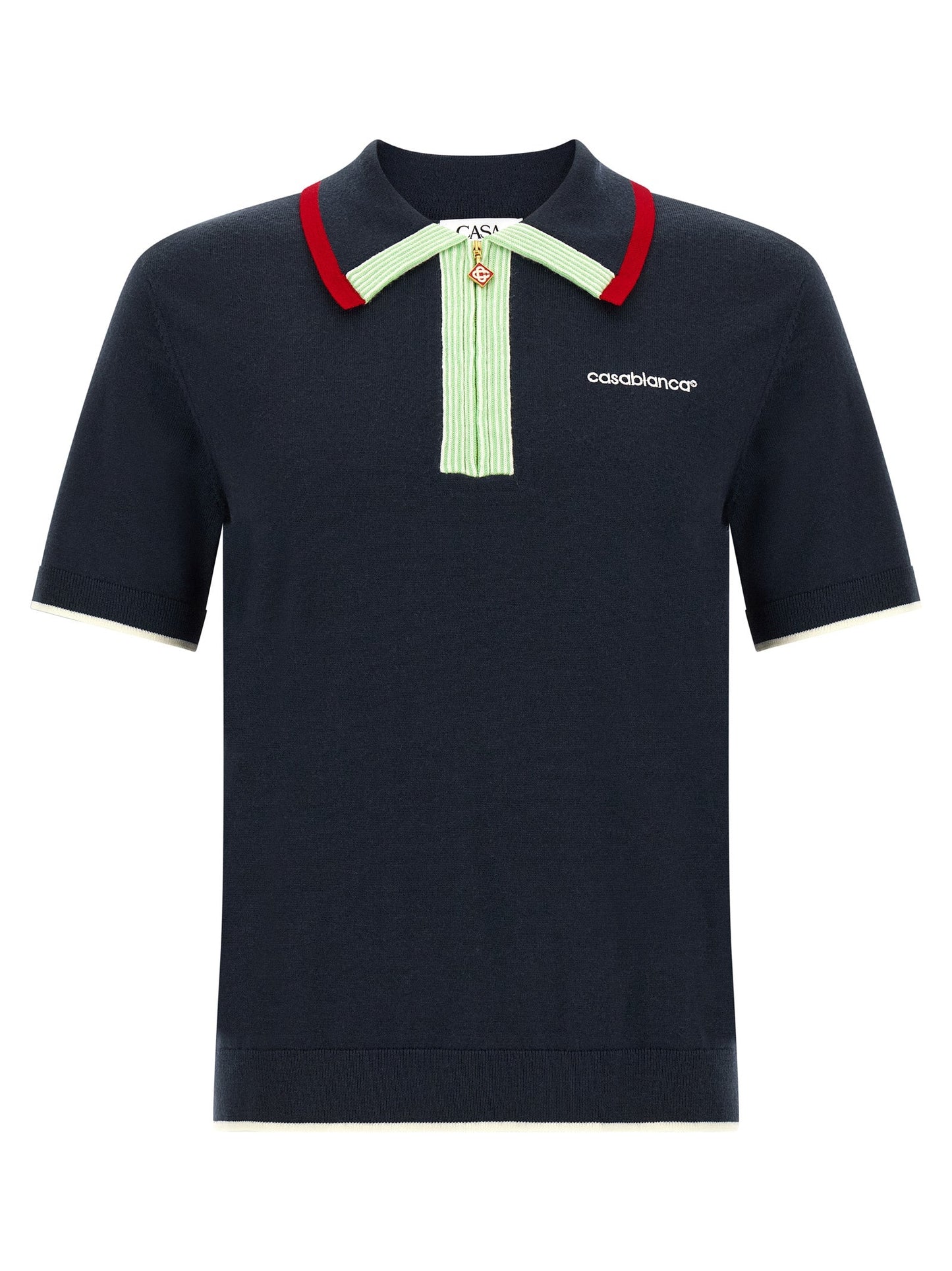 Casablanca Merino Wool Polo Shirt — Navy