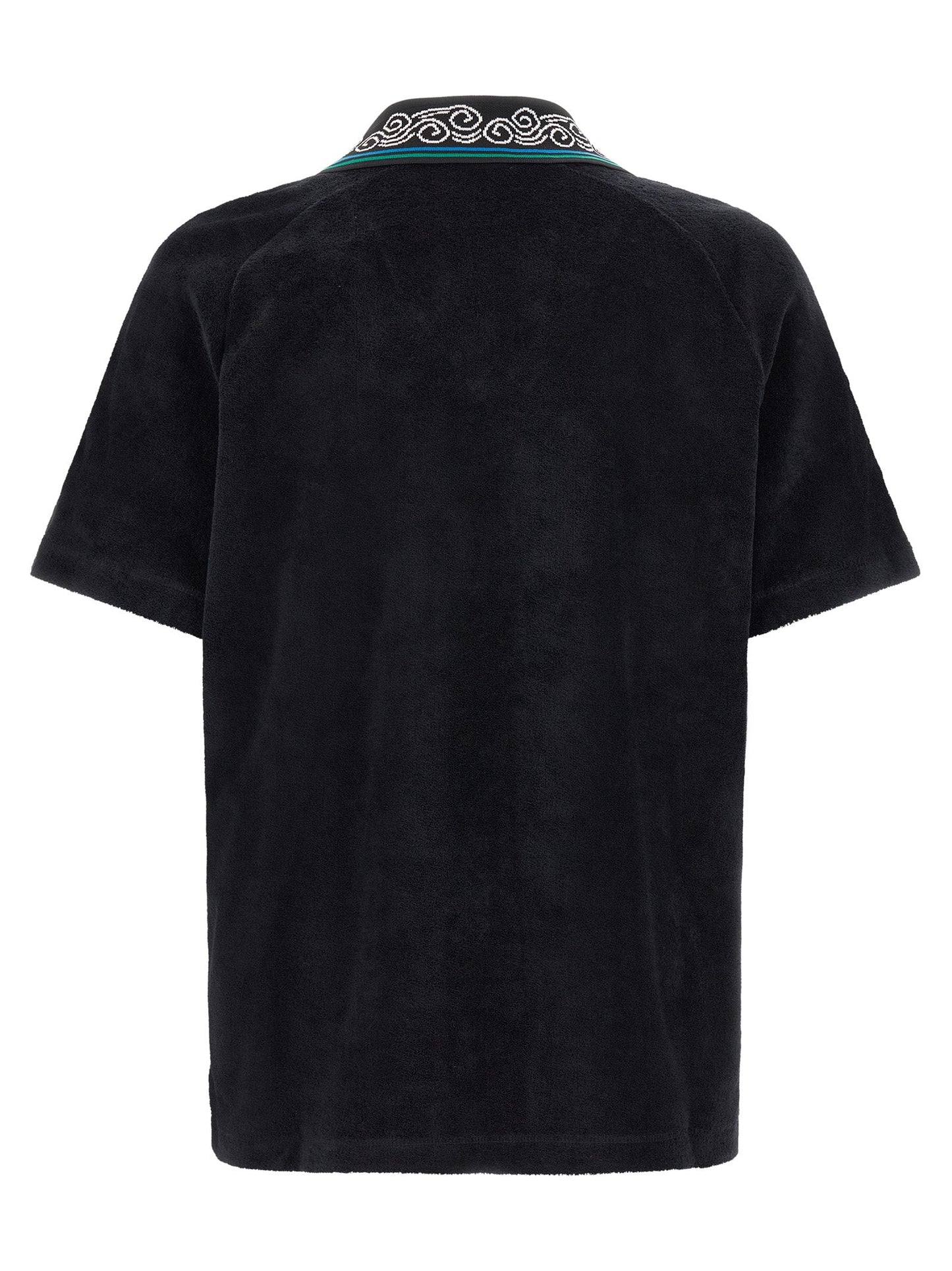Casablanca Towelling Cotton Polo Shirt — Black