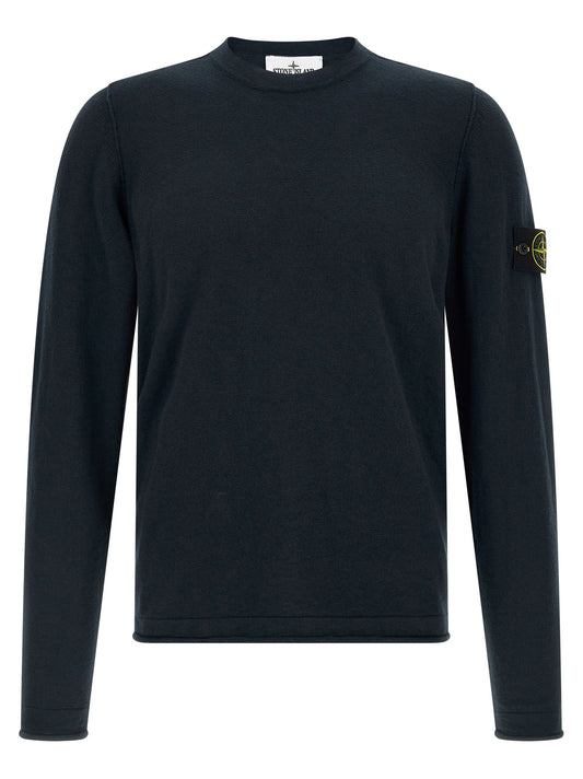 Stone Island Cotton-Nylon Crewneck Sweatshirt — Navy