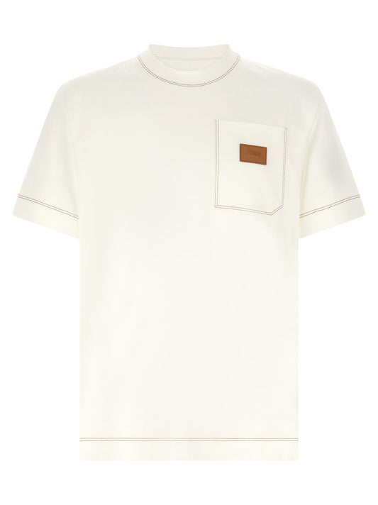 Fendi Logo-Patch Cotton T-Shirt — White