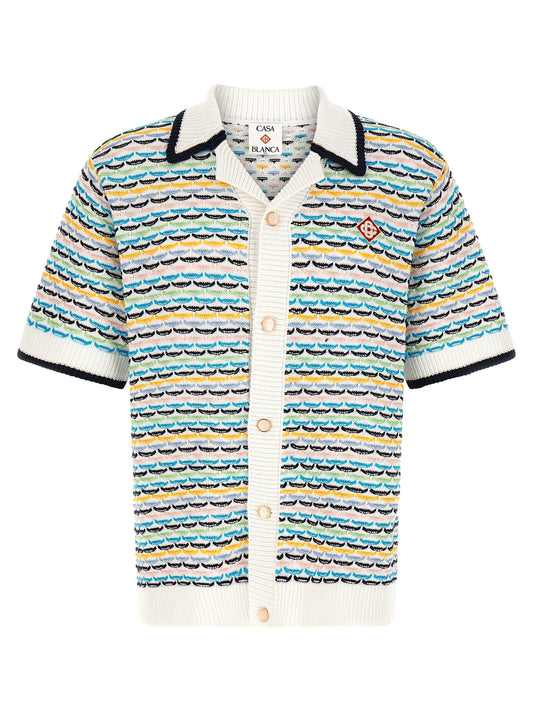 Casablanca Tuck Stitch Shirt — Multicolor