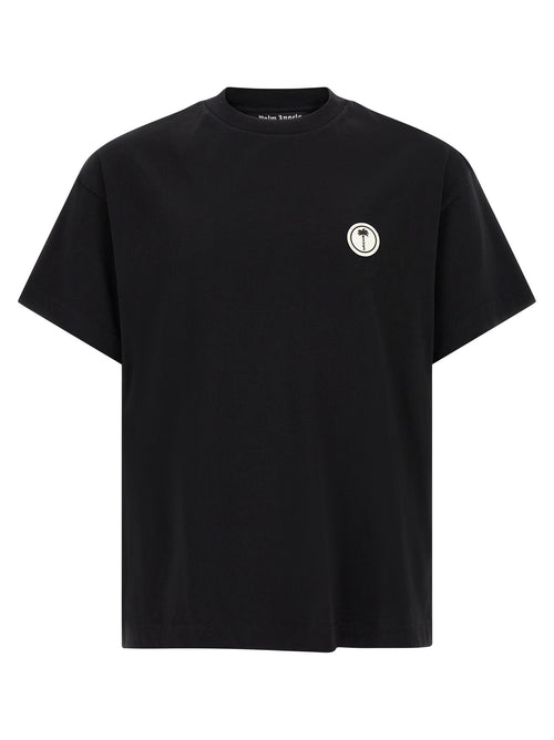 Palm Angels Logo-Embroidered Cotton T-Shirt — Black