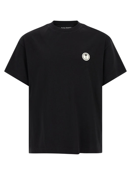 Palm Angels Logo-Embroidered Cotton T-Shirt — Black