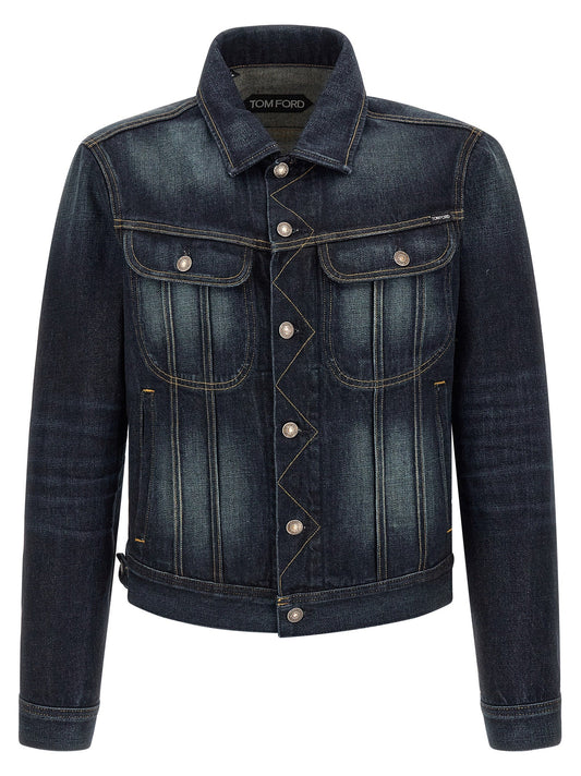 Tom Ford Selvedge Icon Jacket — Blue