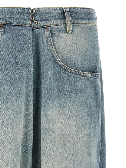 Maison Margiela Deconstructed Light Blue Cotton Jeans — Blue