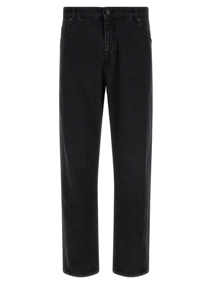 Balmain Black Straight-Leg Denim Jeans — Black