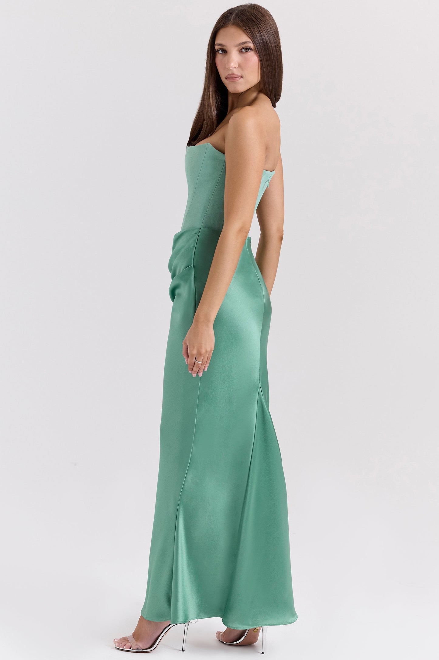 jade strapless corset maxi dress