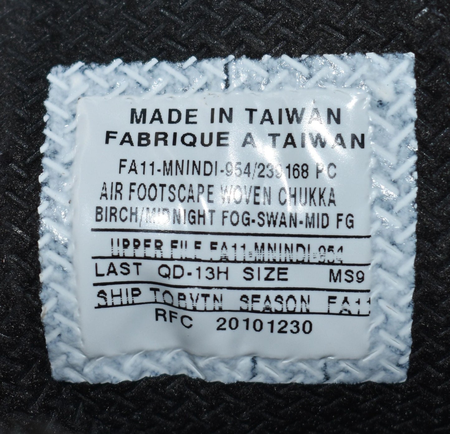 Nike Air Footscape Woven Chukka Zebra Sample w/ Box Sz. 9