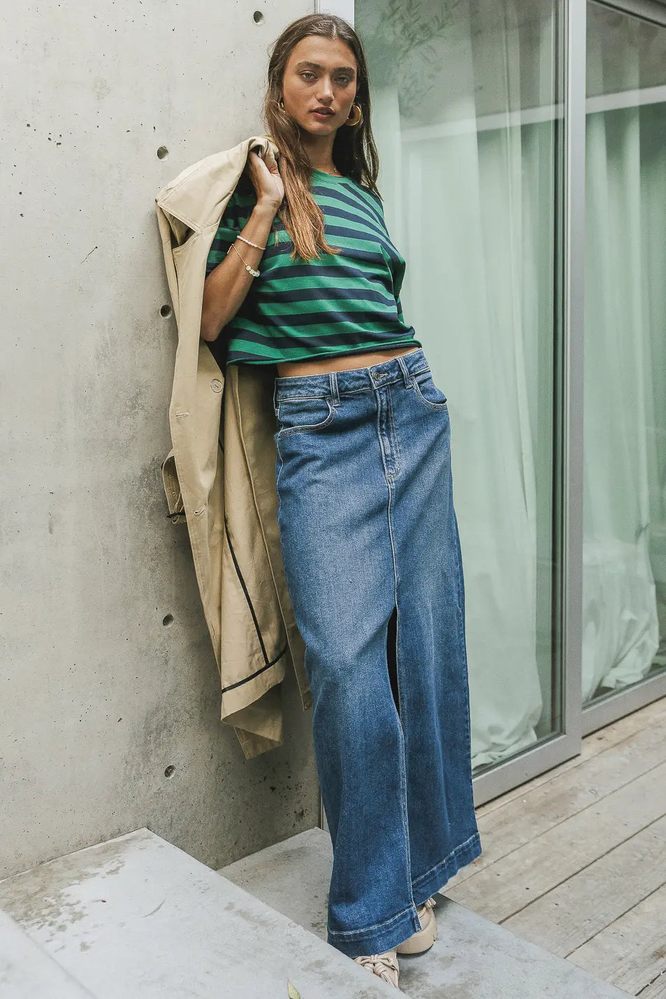 Felix Striped Top in Green - FINAL SALE