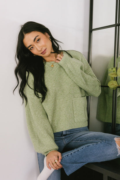 Aliyah Knit Sweater in Green - FINAL SALE