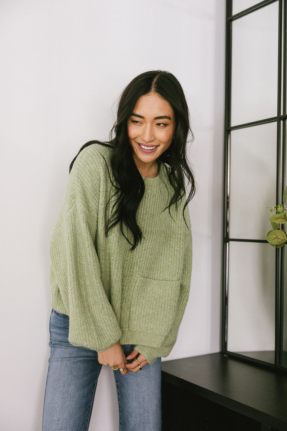 Aliyah Knit Sweater in Green - FINAL SALE