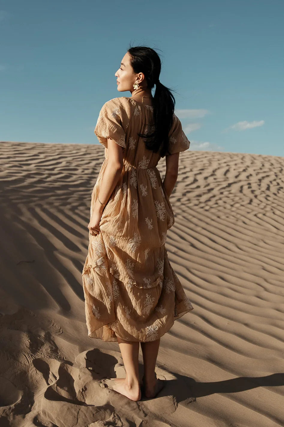 Fool For You Midi Dress in Camel - FINAL SALE