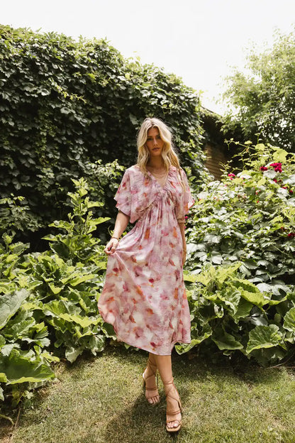 Hyacinth Watercolor Midi Dress - FINAL SALE