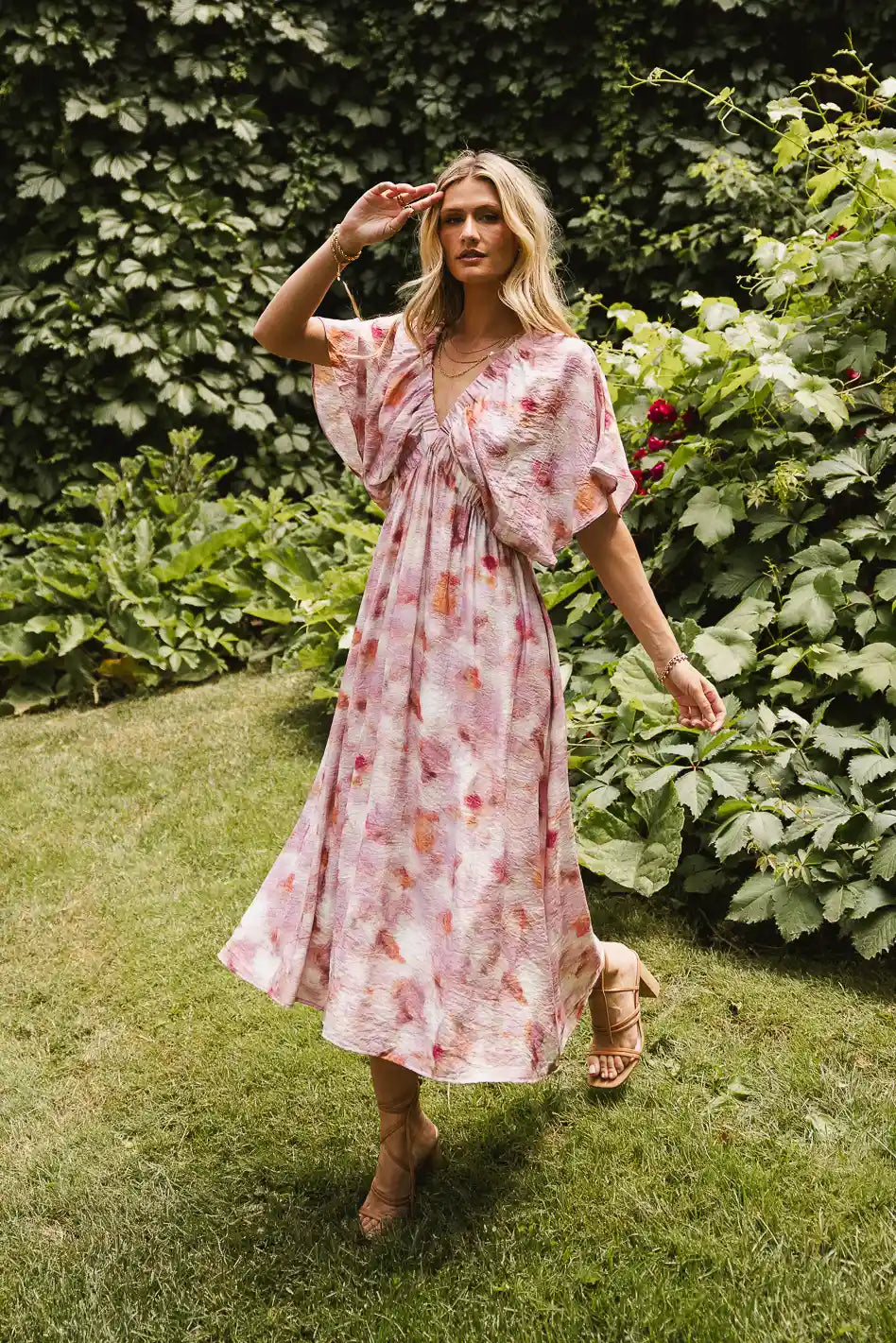 Hyacinth Watercolor Midi Dress - FINAL SALE