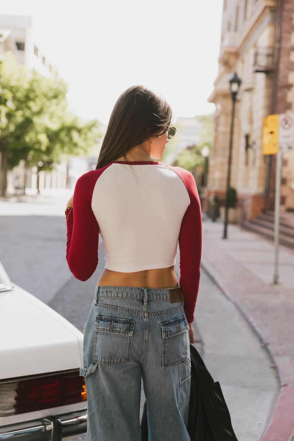 Becca Raglan Tee in Red - FINAL SALE