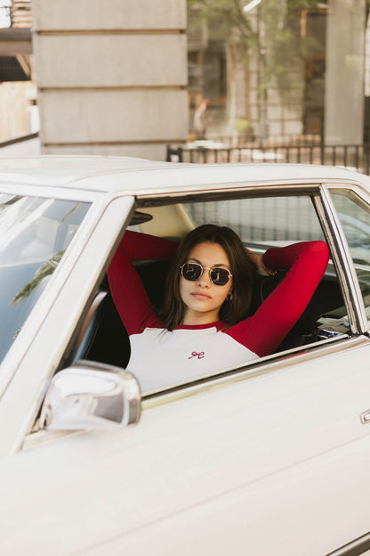 Becca Raglan Tee in Red - FINAL SALE