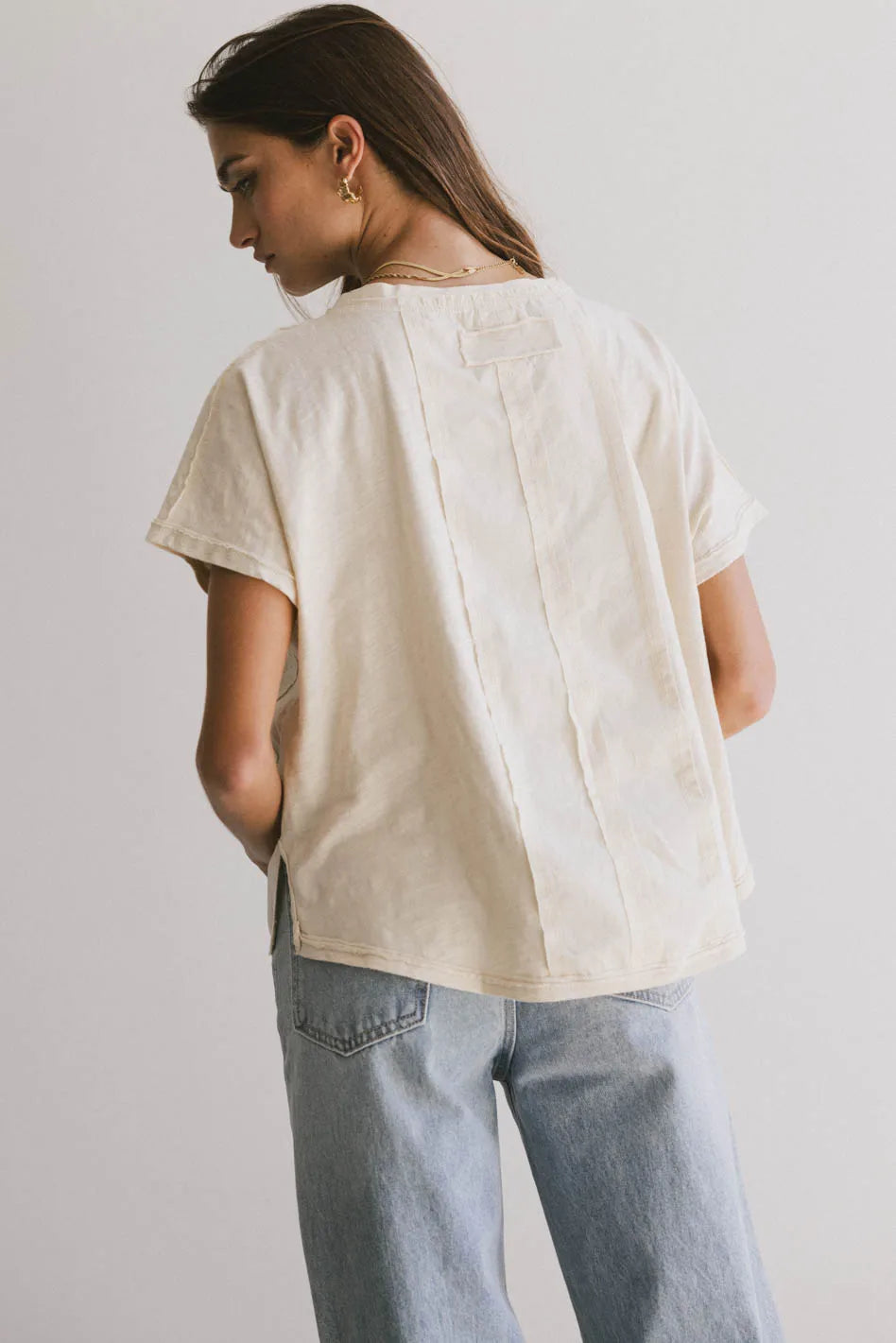 Indy Contrast Top in Cream - FINAL SALE