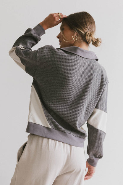 Harbor Knit Quarter Zip in Charcoal - FINAL SALE