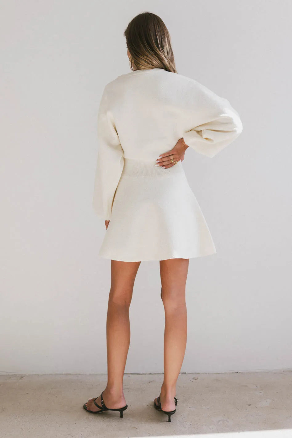 Dolores Knit Mini Dress in Cream - FINAL SALE