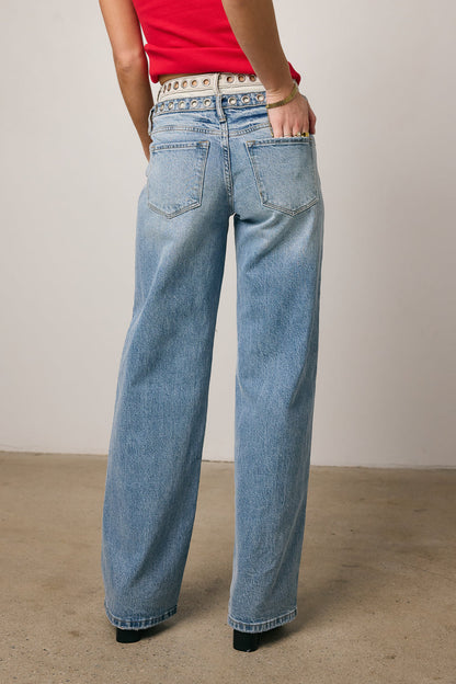 Cierra Double Waisted Wide Leg Jeans - FINAL SALE