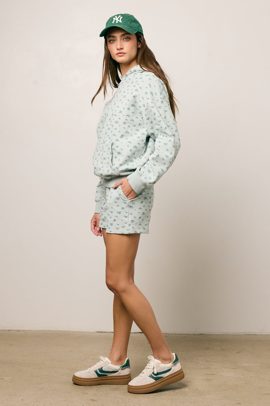 Elora Floral Sweatshirt in Blue - FINAL SALE