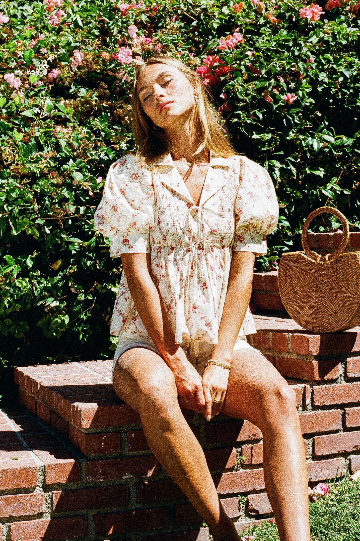 Denise Floral Blouse in Berry - FINAL SALE