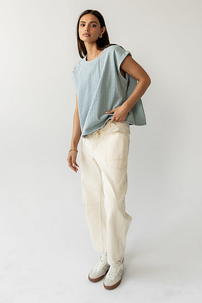 Alisson Striped Denim Blouse