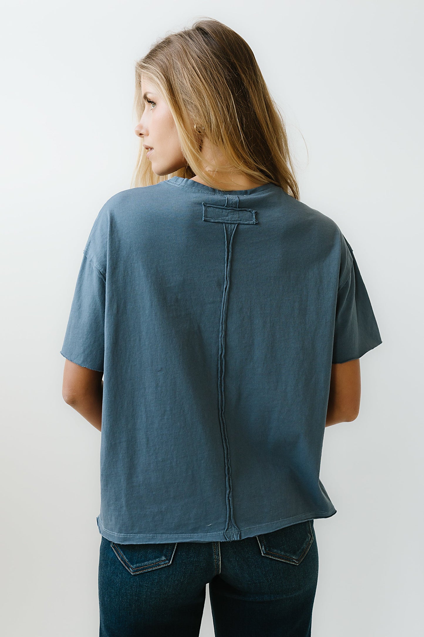 Abby Oversized Tee in Blue - FINAL SALE