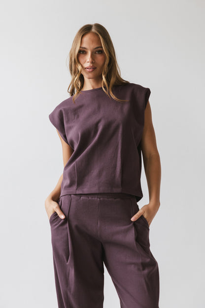 Benji Muscle Tee in Plum - FINAL SALE
