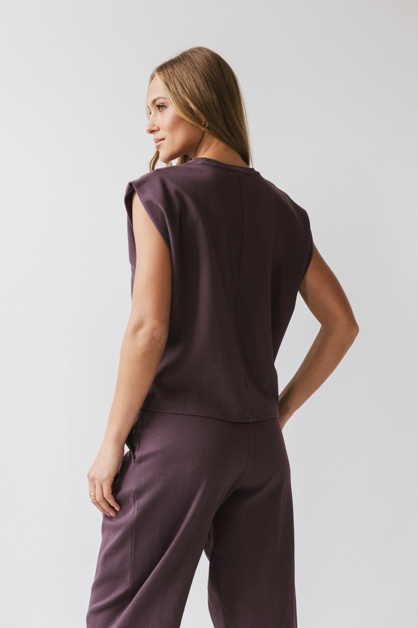 Benji Muscle Tee in Plum - FINAL SALE