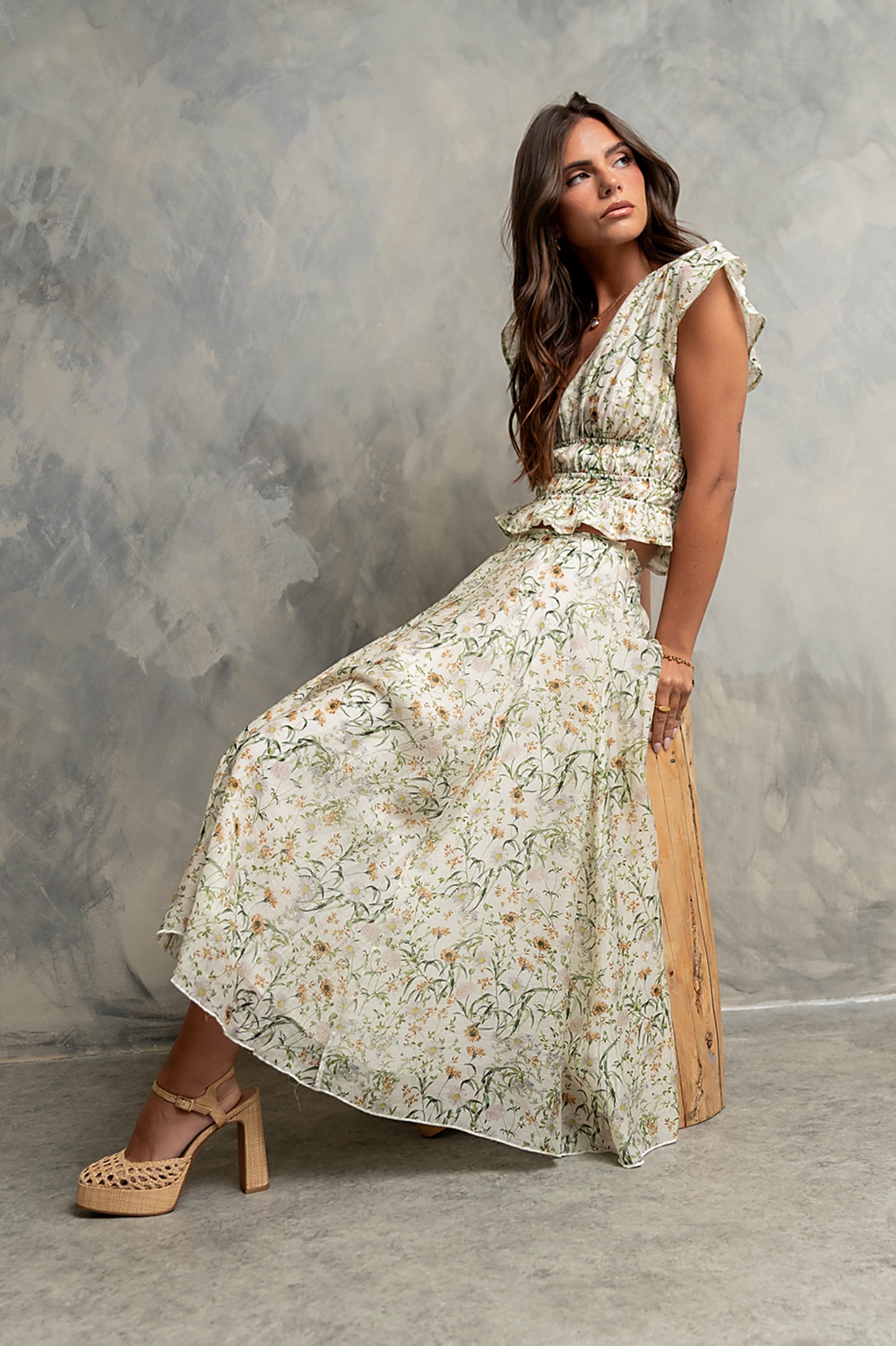 Carlie Floral Midi Skirt