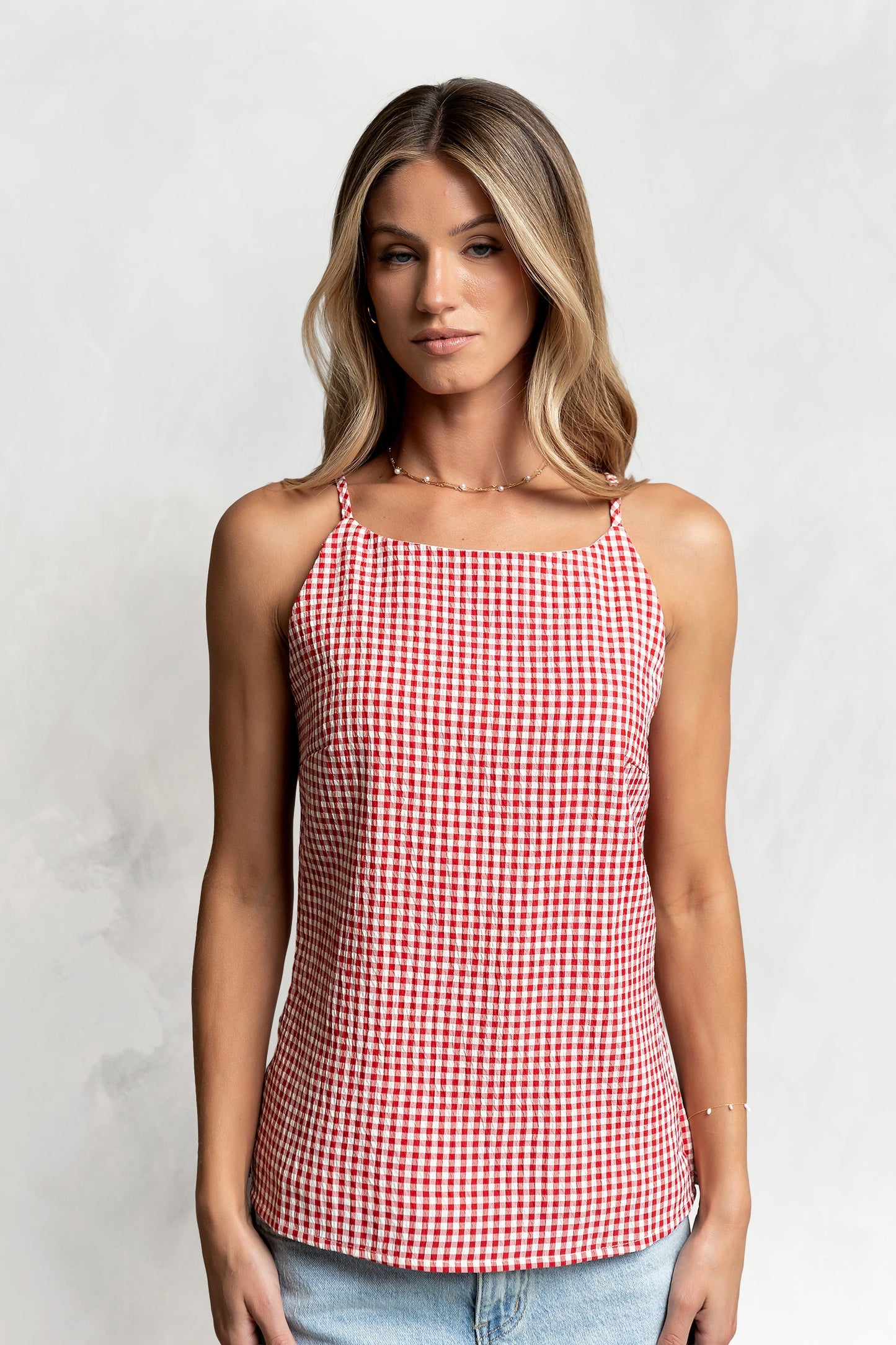 Amina Gingham Tank