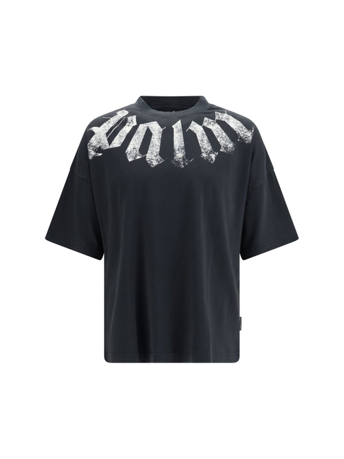 Palm Angels Big Neck Logo Print T-Shirt — Black