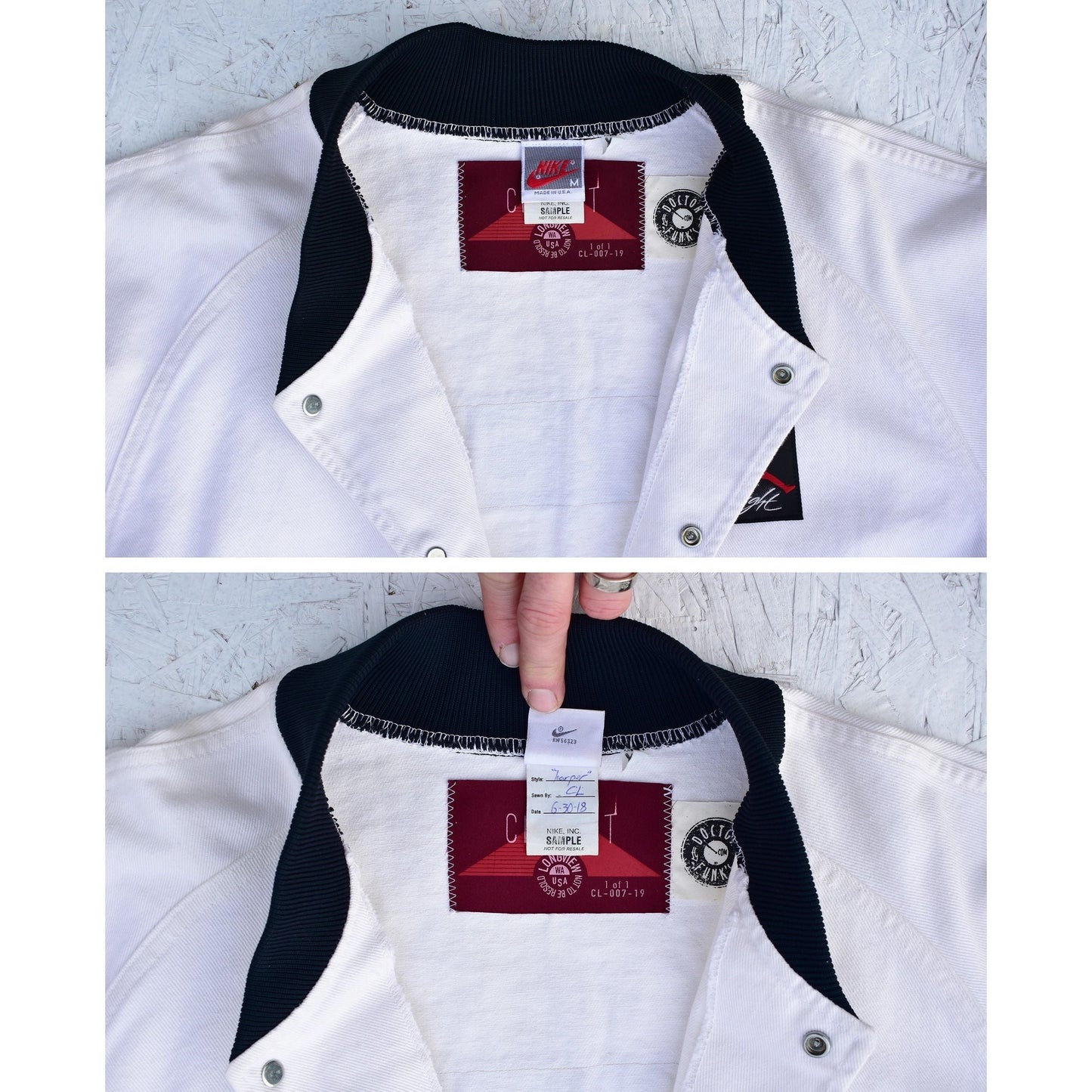 1/1 Nike Air Jordan 4 IV 1989 White Denim Sample Flight Jacket