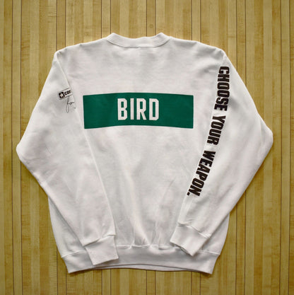 Custom Bootleg Larry Bird Big Head Converse Weapon 80's Crew Sweatshirt